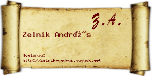 Zelnik András névjegykártya